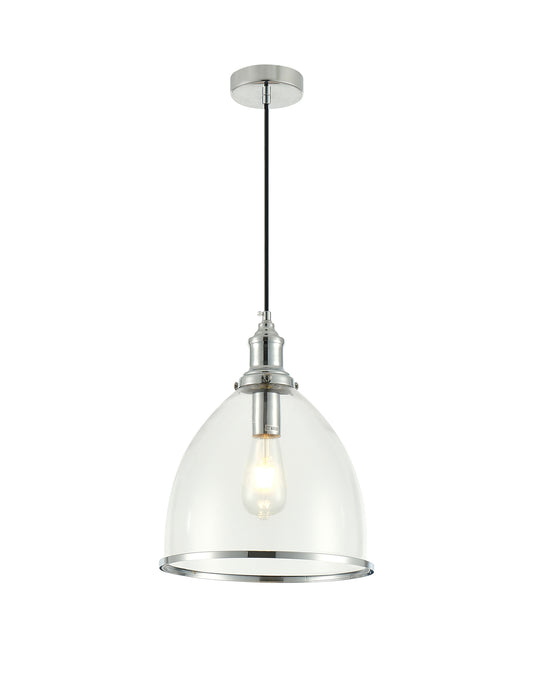 PDC 1491 CR 1/Φ ΔΙΑΦΑΝΗ ΓΥΑΛΙΝΗ ΚΑΜΠΑΝΑ ΜΕ ΜΠΟΡΝΤΟΥΡΑ ΑΣΗΜΙ 1xΕ27 Φ28x(35-120)