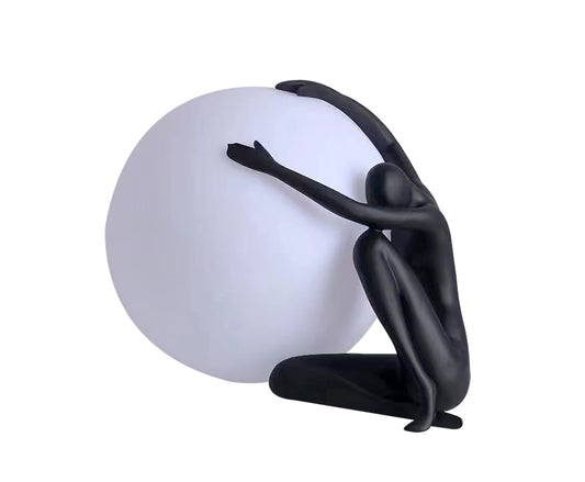 TLC 1118 BK ΕΠΙΤΡΑΠΕΖΙΑ ΛΑΜΠΑ ΑΝΘΡΩΠΑΚΙ ΜΑΥΡΟ ΑΓΚΑΛΙΑ ΜΕ ΠΛΑΣΤΙΚΗ ΜΠΑΛΑ ΦΩΤΙΖΟΜΕΝΗ 1xE27 Φ50x35