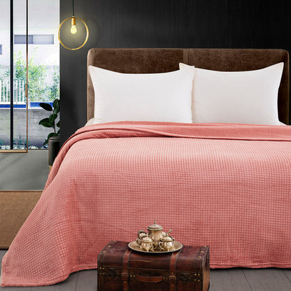 Κουβέρτα Μονόχρωμη Υπέρδιπλη Fleece Art 11551 220x240εκ Ροδακινί