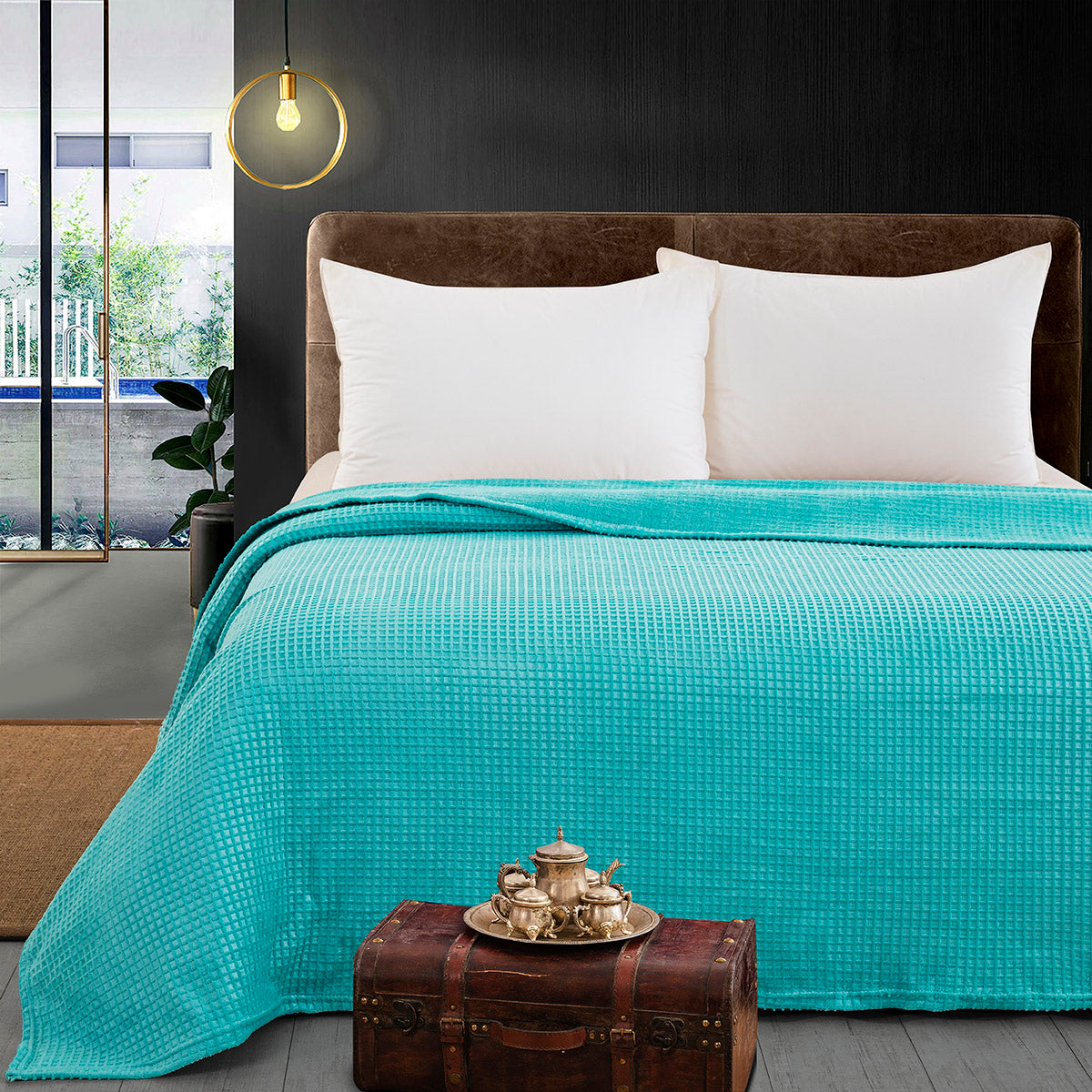 Κουβέρτα Μονόχρωμη Μονή Fleece Art 11554 160x220εκ Τυρκουάζ