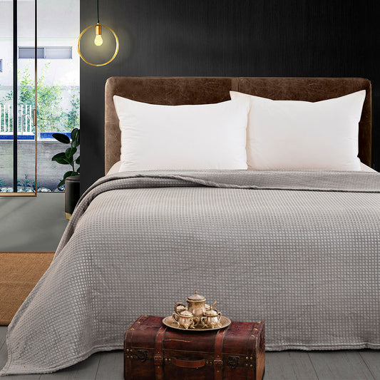 Κουβέρτα Μονόχρωμη Μονή Fleece Art 11555 160x220εκ Γκρι