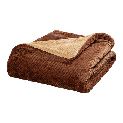 Κουβέρτα Υπέρδιπλη Διπλής Όψεως Art 11601 Jacquard Fleece 700gsm Fiesta Plus 220x240εκ Καφέ/Μπεζ