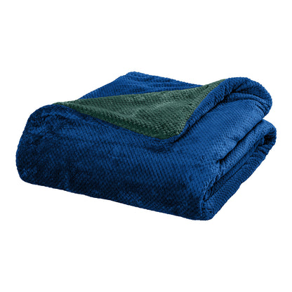 Κουβέρτα Υπέρδιπλη Διπλής Όψεως Art 11601 Jacquard Fleece 700gsm Fiesta Plus 220x240εκ Μπλε/Πράσινο