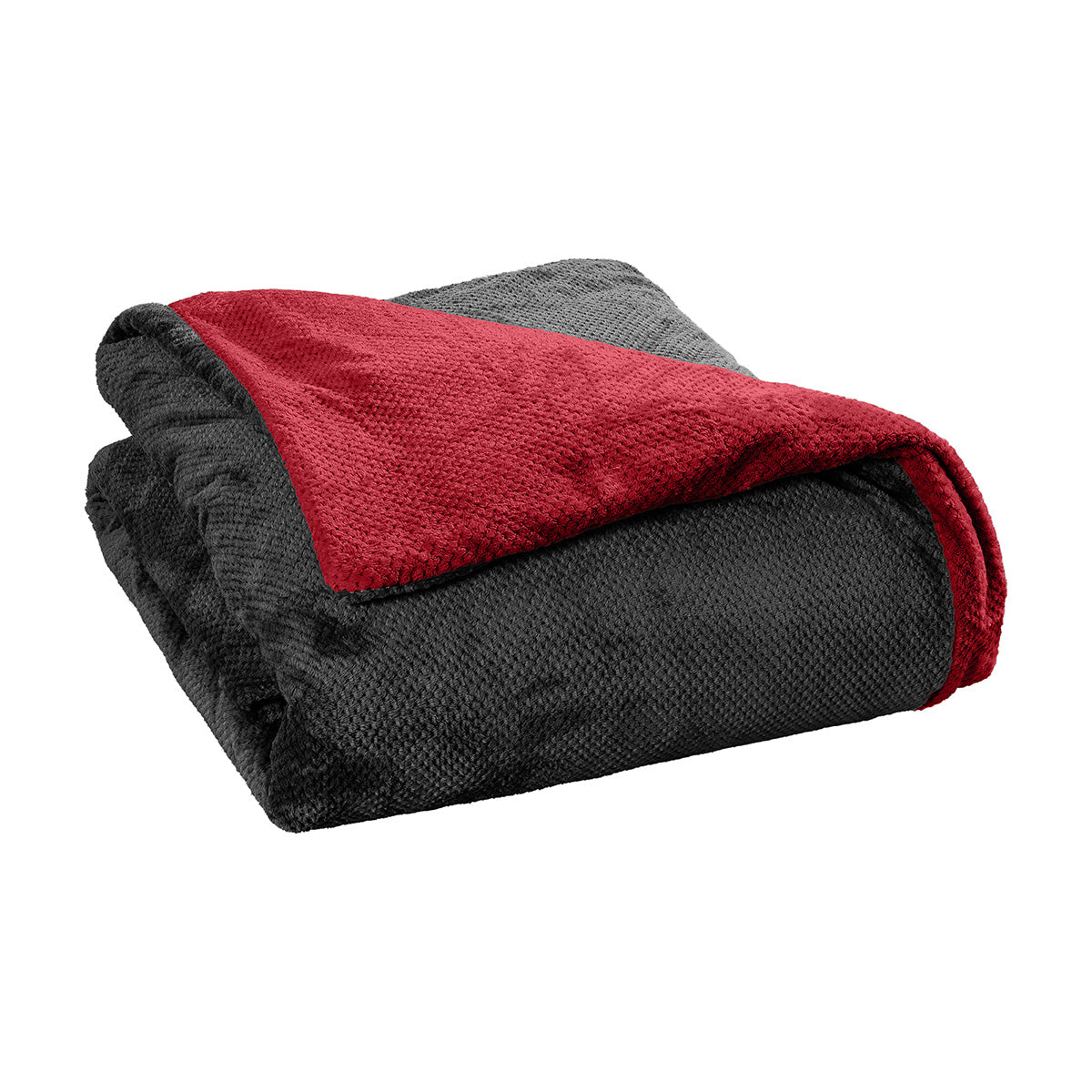 Παπλωματοθήκη Υπέρδιπλη Διπλής Όψεως Art 11602 Jacquard Fleece 700gsm Fiesta Plus 220x240εκ Μαύρο/Κόκκινο