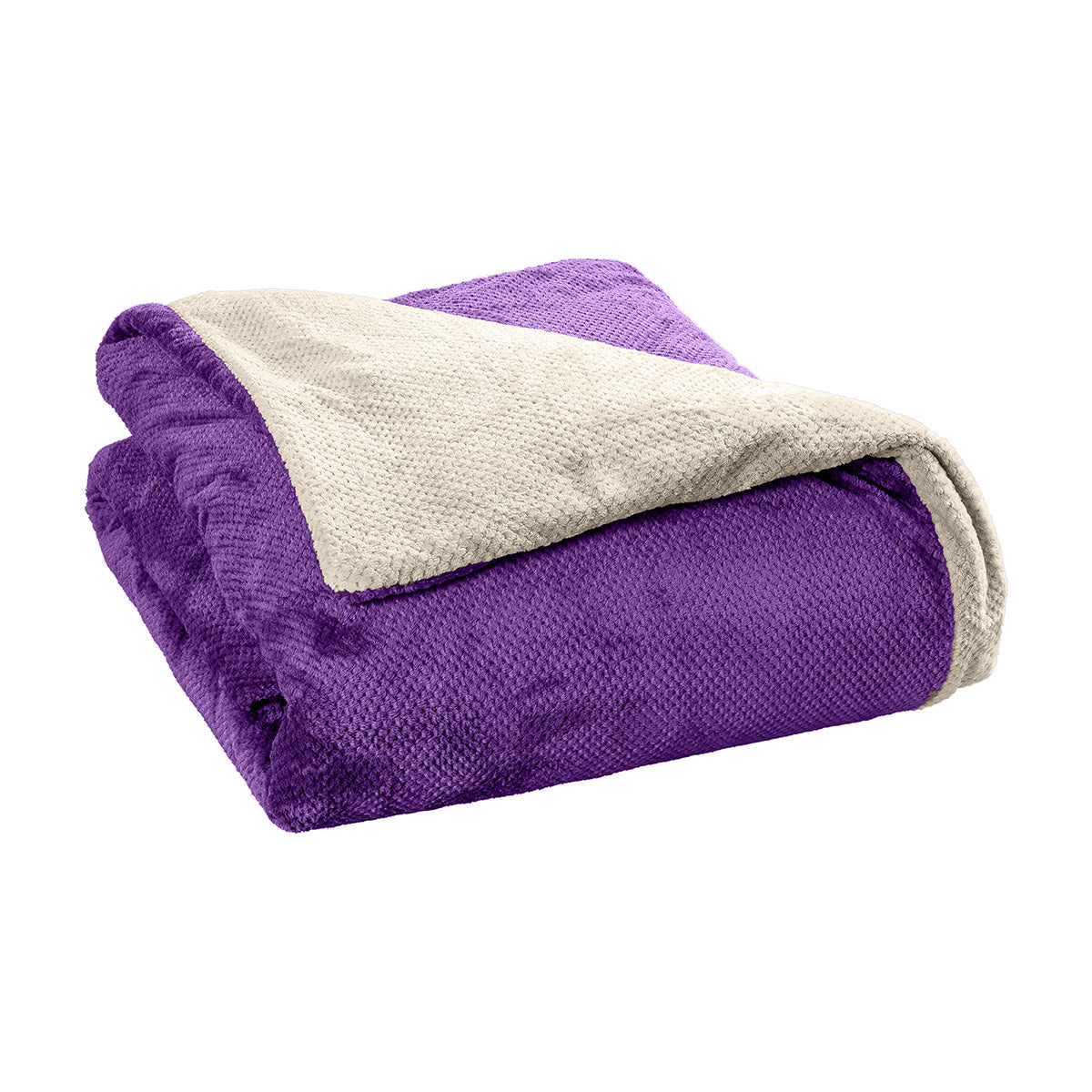 Παπλωματοθήκη Υπέρδιπλη Διπλής Όψεως Art 11602 Jacquard Fleece 700gsm Fiesta Plus 220x240εκ Εκρού/Μωβ