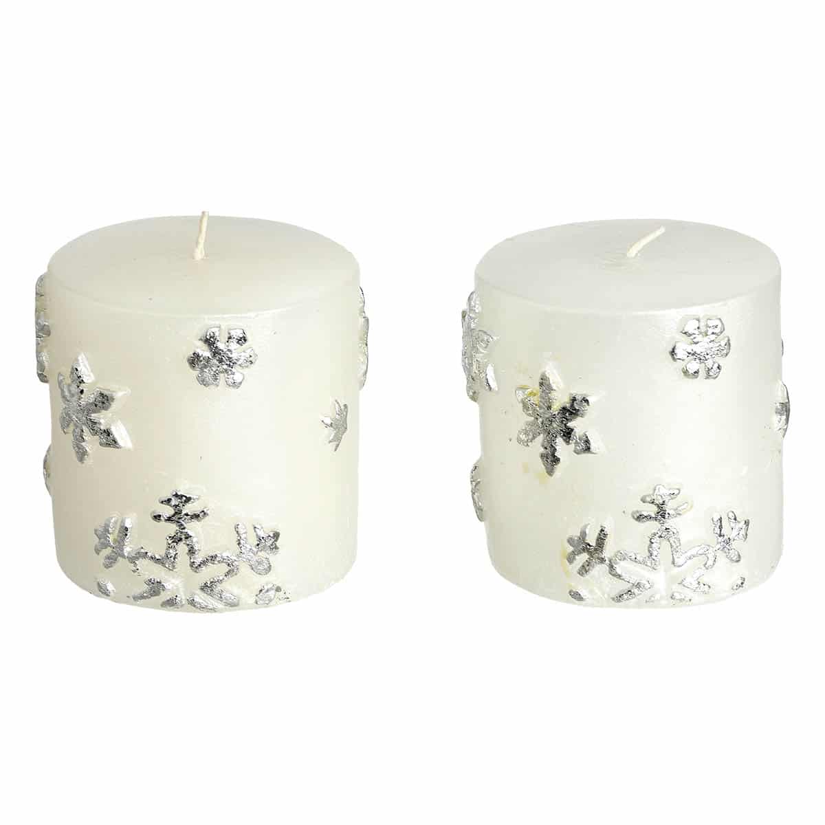 Κερί Κύλινδρος Ασημί S/2 7εκ