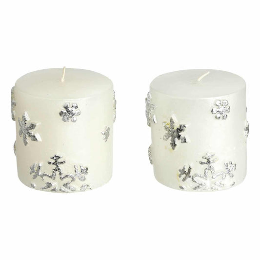 Κερί Κύλινδρος Ασημί S/2 7εκ