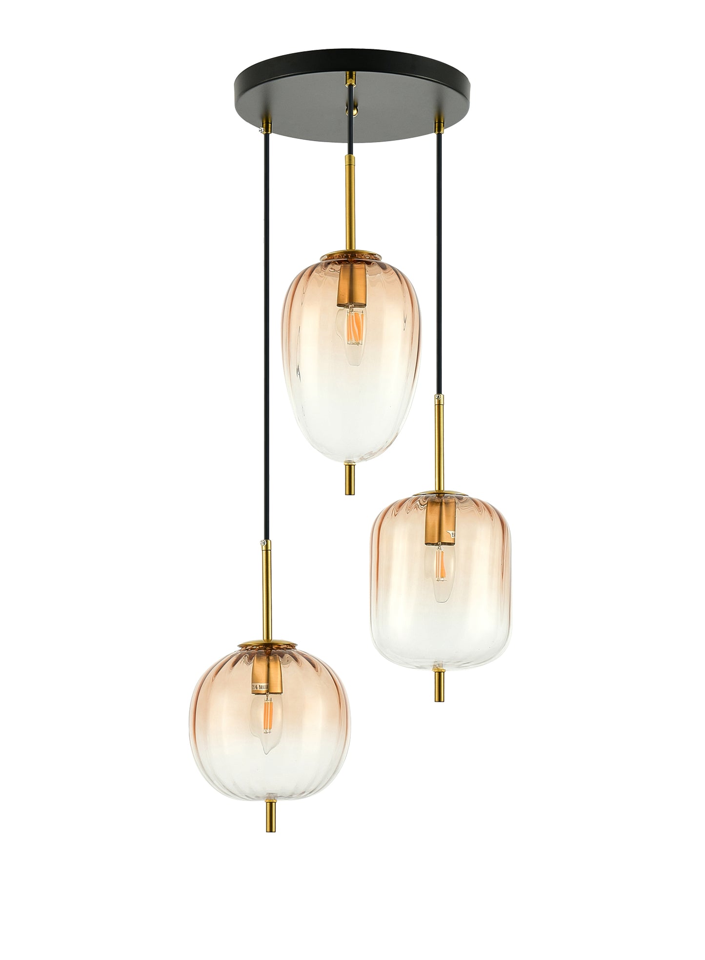 PDC 4022-3 YL ΠΟΛΥΦΩΤΟ 3 ΣΧΕΔΙΑ ΓΥΑΛΙΑ ΜΕΛΙ ΝΤΕΓΚΡΑΝΤΕ 3xE14 Φ42x120