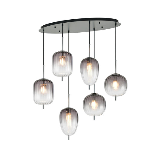 PDC 4022-6 CR ΠΟΛΥΦΩΤΟ 3 ΣΧΕΔΙΑ ΓΥΑΛΙΑ ΦΙΜΕ ΓΚΡΙ ΝΤΕΓΚΡΑΝΤΕ 6xE14 78x37x120