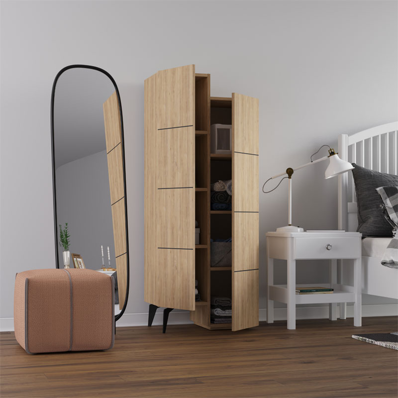 Ντουλάπι-Στήλη Romane Φυσικό 62.2x37.4x155.4