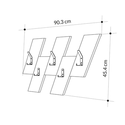 Κρεμάστρα Τοίχου Livy Oak-Γκρι Μελαμίνης 75.2x1.8x45.3