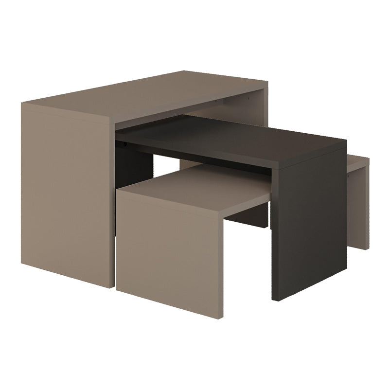 Τραπέζια Σαλονιού Kantar Σετ 3 Τεμ σε Ανθρακί - Μόκα Απόχρωση 65x30x39