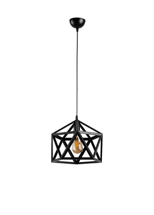 PDC 6068 BK 1/Φ ΜΕΤΑΛΛΙΚΟ ΜΑΥΡΟ ΠΟΛΥΓΩΝΙΚΟ 1xΕ27 Φ32x100