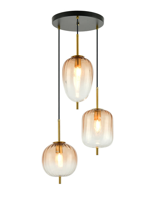 PDC 4022-3 YL ΠΟΛΥΦΩΤΟ 3 ΣΧΕΔΙΑ ΓΥΑΛΙΑ ΜΕΛΙ ΝΤΕΓΚΡΑΝΤΕ 3xE14 Φ42x120