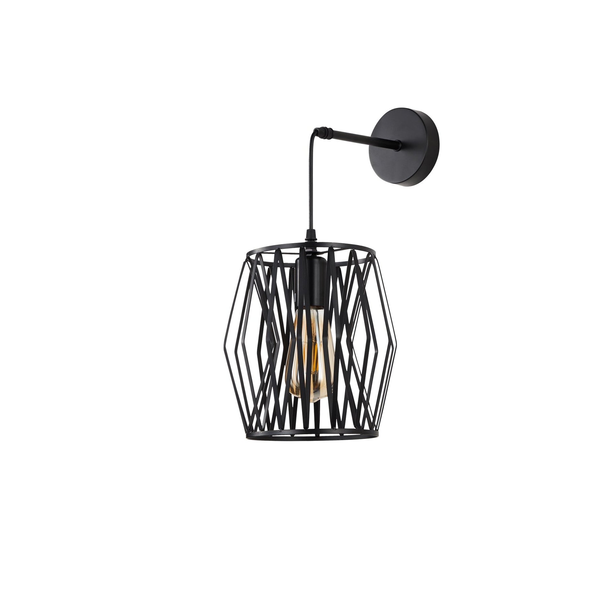 WLC 320 BK ΑΠΛΙΚΑ ΜΑΥΡΗ ΜΕΤΑΛΛΙΚΗ ΓΡΑΜΜΙΚΗ 1xE27 Φ20x35