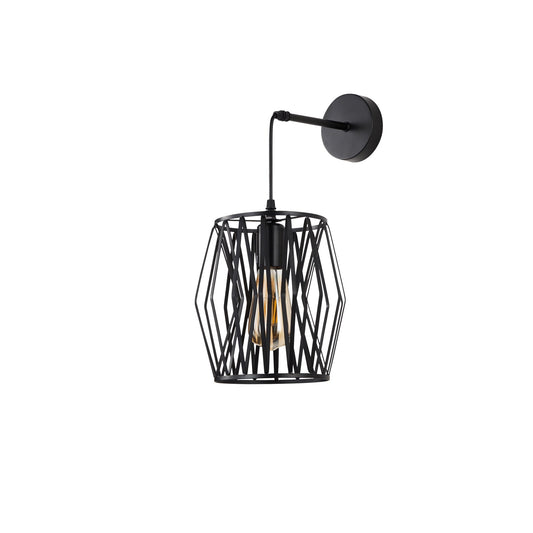 WLC 320 BK ΑΠΛΙΚΑ ΜΑΥΡΗ ΜΕΤΑΛΛΙΚΗ ΓΡΑΜΜΙΚΗ 1xE27 Φ20x35