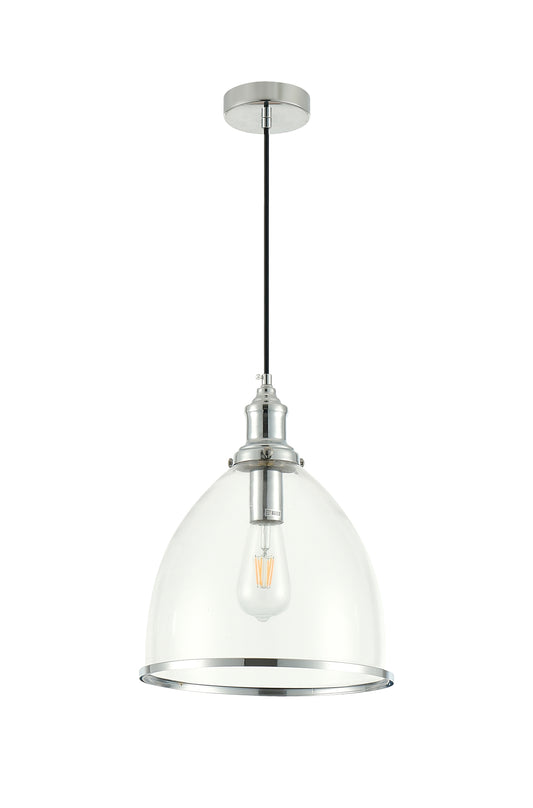 PDC 1491 CR 1/Φ ΔΙΑΦΑΝΗ ΓΥΑΛΙΝΗ ΚΑΜΠΑΝΑ ΜΕ ΜΠΟΡΝΤΟΥΡΑ ΑΣΗΜΙ 1xΕ27 Φ28x(35-120)