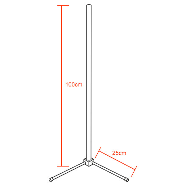 Μοντέρνο Minimal Επιδαπέδιο Μαύρο Φωτιστικό 100cm LED 16 Watt με Ασύρματο Χειριστήριο Αφής 2.4G RF & Dimmer CCT - Ψυχρό - Ημέρας - Θερμό ALIEN Design GLOBO-100-10