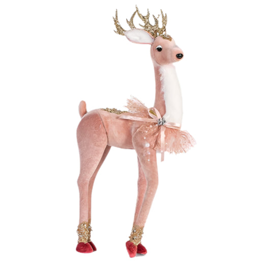 ΒΕΛΟΥΔΙΝΟ ΕΛΑΦΙ ΡΟΖ ΜΕ ΧΡΥΣΟ GLITTER 19x8x45