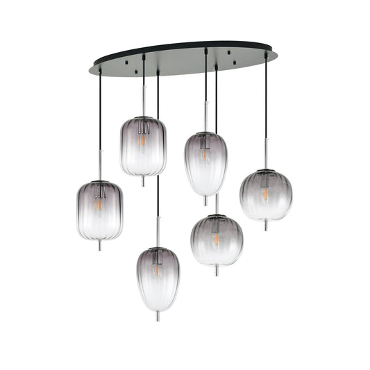 PDC 4022-6 CR ΠΟΛΥΦΩΤΟ 3 ΣΧΕΔΙΑ ΓΥΑΛΙΑ ΦΙΜΕ ΓΚΡΙ ΝΤΕΓΚΡΑΝΤΕ 6xE14 78x37x120