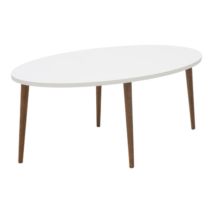 Τραπέζι Σαλονιού Barton Λευκό-Καφέ 90x45x40