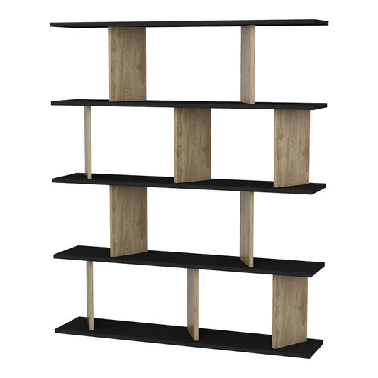 Βιβλιοθήκη Ratu Sonoma-Μαύρο 120x24,6x141