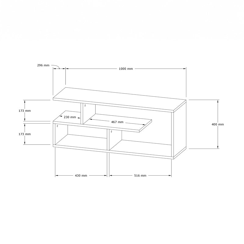 Έπιπλο Τηλεόρασης Waldo Φυσικό Μελαμίνης 100X29,5X40