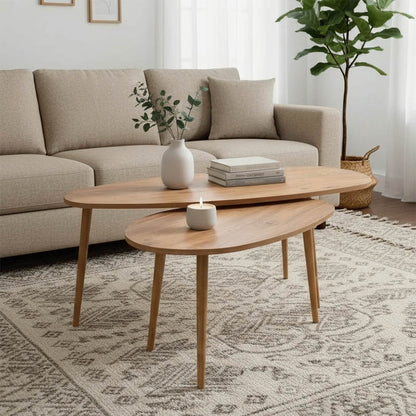 Τραπέζι Σαλονιού Monty 2 Τεμ. σε Oak Απόχρωση 116x46x46