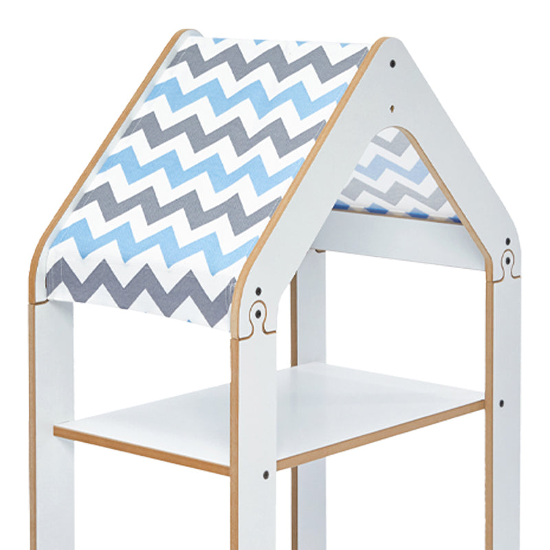 Ραφιέρα Montessori Zoilen Λευκό-Μπλε MDF 50x30x80