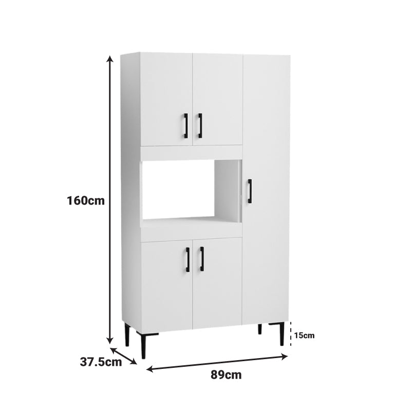 Ντουλάπα Κουζίνας Defne σε Λευκή Απόχρωση 89x37.5x160