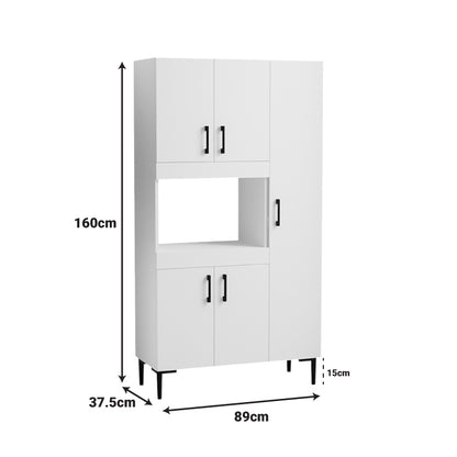 Ντουλάπα Κουζίνας Defne σε Λευκή Απόχρωση 89x37.5x160