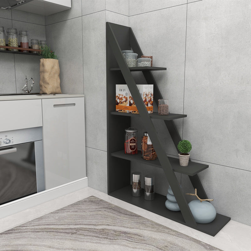 Βιβλιοθήκη Quina σε Ανθρακί Απόχρωση 100x30x150