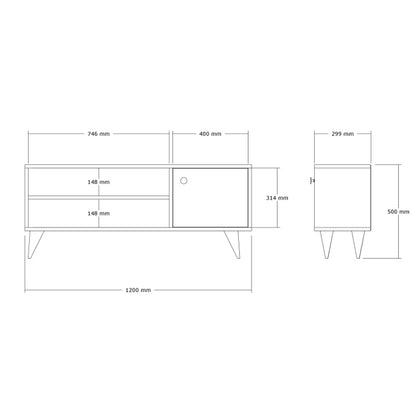 Έπιπλο Τηλεόρασης Wison σε Sonoma Απόχρωση 120x29x50