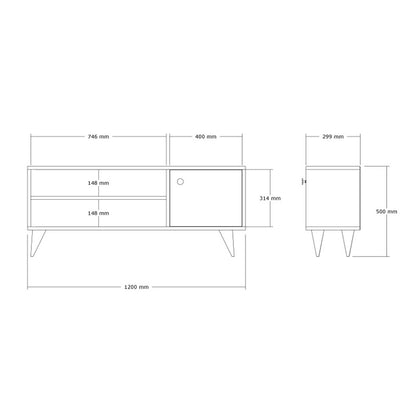 Έπιπλο Τηλεόρασης Wison σε Oak Απόχρωση 120x29x50