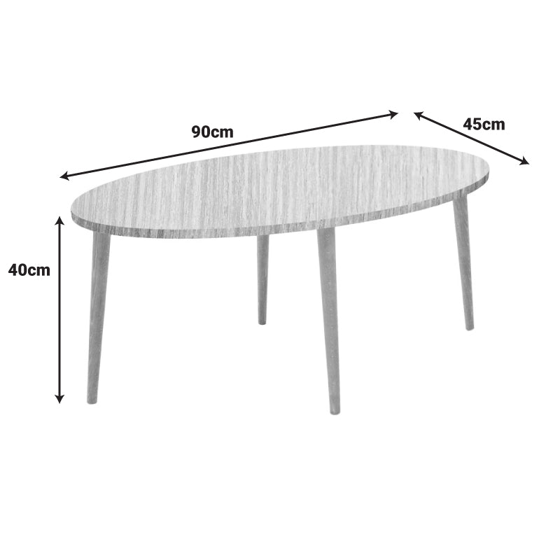 Τραπέζι Σαλονιού Barton Επιφάνεια σε Φυσική Απόχρωση με Καρυδί Πόδι 90x45x40