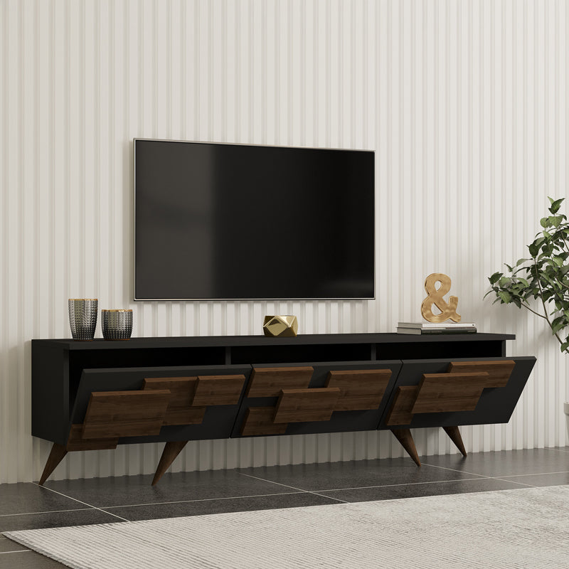 Έπιπλο Τηλεόρασης Trida Καρυδί με Ανθρακί 160x35x45