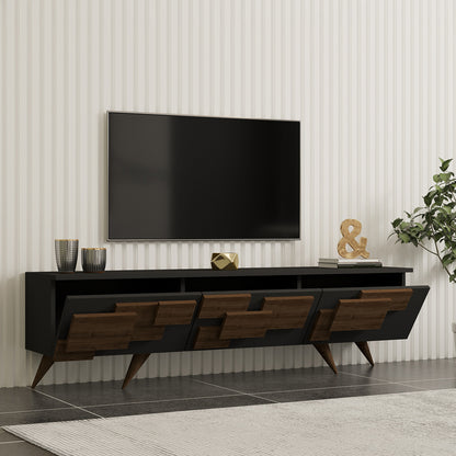 Έπιπλο Τηλεόρασης Trida Καρυδί με Ανθρακί 160x35x45