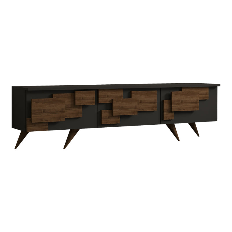 Έπιπλο Τηλεόρασης Trida Καρυδί με Ανθρακί 160x35x45