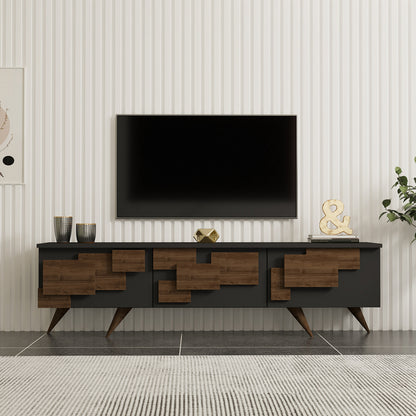 Έπιπλο Τηλεόρασης Trida Καρυδί με Ανθρακί 160x35x45