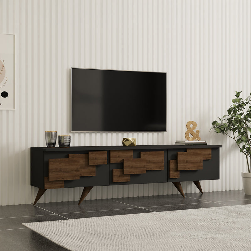 Έπιπλο Τηλεόρασης Trida Καρυδί με Ανθρακί 160x35x45