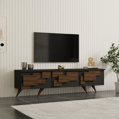 Έπιπλο Τηλεόρασης Trida Καρυδί με Ανθρακί 160x35x45