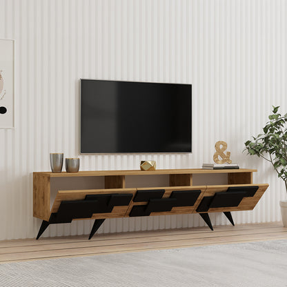 Έπιπλο Τηλεόρασης Trida Oak με Μαύρο 160x35x45