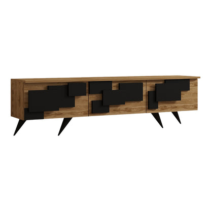 Έπιπλο Τηλεόρασης Trida Oak με Μαύρο 160x35x45