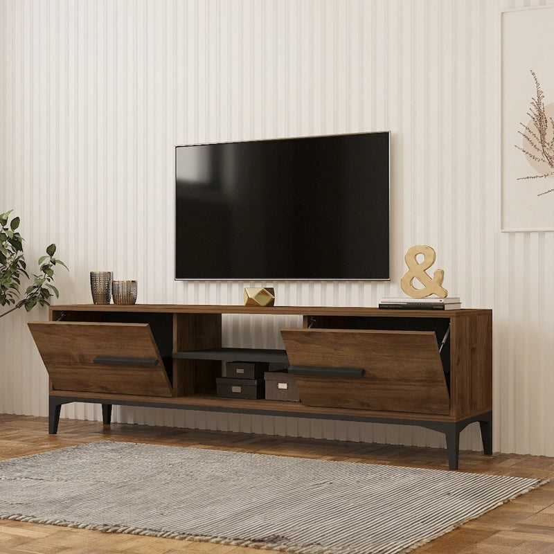 Έπιπλο Τηλεόρασης Eslem Καρυδί με Ανθρακί 160x34,6x48,1