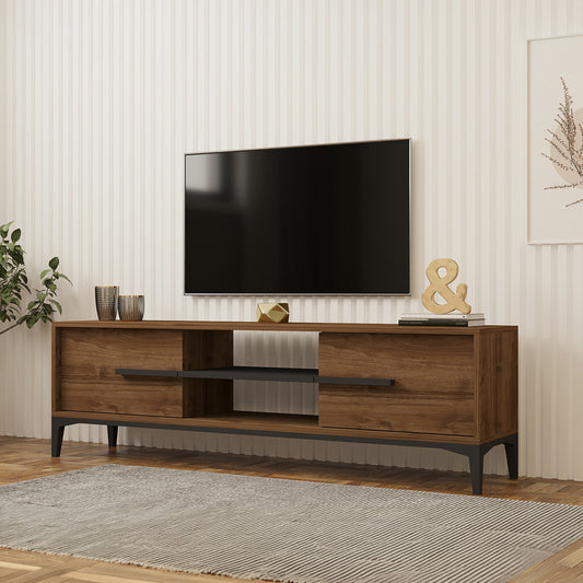 Έπιπλο Τηλεόρασης Eslem Καρυδί με Ανθρακί 160x34,6x48,1