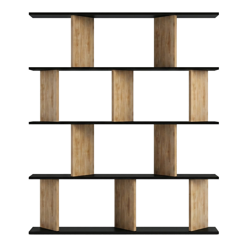 Βιβλιοθήκη Ratu Καρυδί με Ανθρακί 120x24,6x141