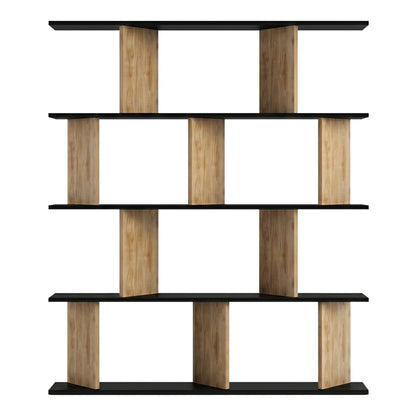 Βιβλιοθήκη Ratu Καρυδί με Ανθρακί 120x24,6x141