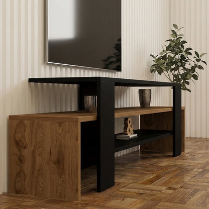 Έπιπλο Τηλεόρασης Lenour Sonoma με Μαύρο 150x35x45