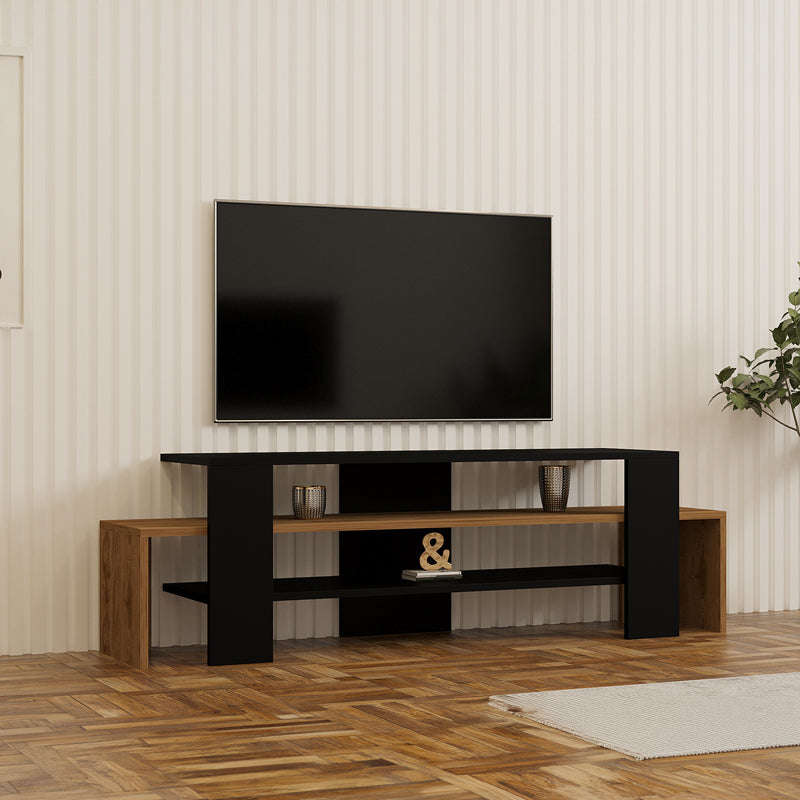 Έπιπλο Τηλεόρασης Lenour Sonoma με Μαύρο 150x35x45
