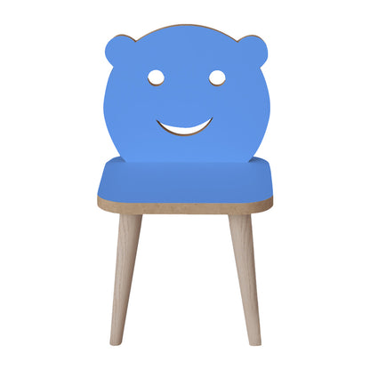Jerry Children's Chair Blue with Natural 30x30x52